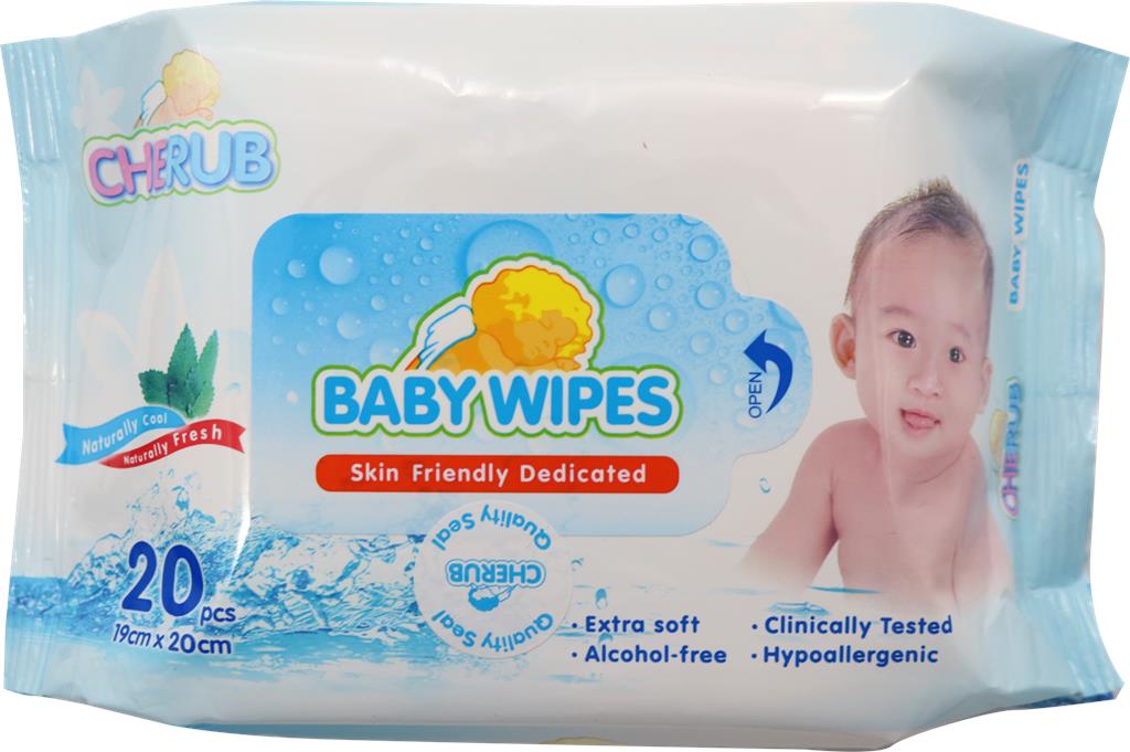 Cherub Baby Wipes Unscented 20pcs