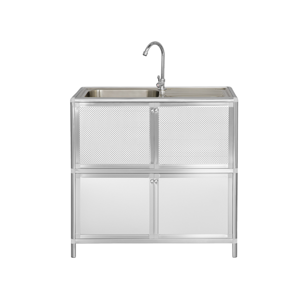 Sanyang Aluminum Kitchen Cabinet 2 Layers with 4 Doors and Sink SY 3SC SM Markets